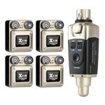 Xvive U45R4 Wireless in Ear Monitor System 5.8ghz IEM System 1 Transmitter and 4 Bodypack Receiver for Studio, Band Rehearsal, Live Performance, Channel Scan Mode