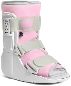 Jewlri Walking Boot for Broken Foot, Air Cam Walker Boot for Foot Injury Adjustable Fracture Support for Sprained Ankle, Grey Shell with Light Pink Lining for Women Medium