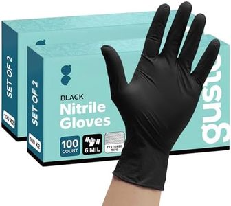 Comfy Package GUSTO Black Nitrile Gloves [200 Count] 6 Mil, HEAVY DUTY Disposable Gloves for Food Prep, Cooking, Tattoo, Cleaning – Latex-Free, Powder-Free, Textured Fingertips - X-Large (Formerly