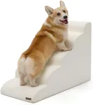 Lesure Dog Stairs for Small Dogs - Dog Ramp for Bed and Couch with CertiPUR-US Certified Foam, Pet Steps with Non-Slip Bottom for Old Cats, Injured Doggies and Puppies, Beige, 5 Steps