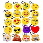 Party Propz Emoji Keychain for girls - 6 Pcs Assorted Smiley Keychain Return Gift for Kids | Smiley Boys Keychain | Birthday Return Gifts for Kids | Emoji Theme Cute Keychains | Key chain for Kids