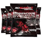 ROSHIELD Brodifacoum 1.2kg (60x20) Maximum Strength Rat Poisoning, Mouse Poisoning, Single-Feed Fast Acting Rat & Mouse Killer, Rat Poison Block Bait Poison, Indoor/Outdoor Bait Station Refill Packs
