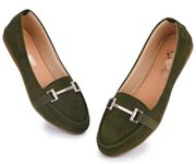 Drip Cross Premium Velvet Design Latest Women Bellies, Ballet Flats Comfortable Soft Stylish Shine Bellies for Women |Belly for Women Stylish - 2016 (Green, 4)