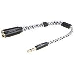 Headphone Splitter, CableCreation 3.5mm Stereo Audio Y Splitter Cable 3.5mm Male to 2 Port 3.5mm Female for iPhone,iPad,iPod, Samsung, LG, Tablets, MP3 players&more, 20cm/Black and white