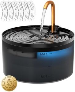 Cat Water Fountain with 6-Pack Replaceable Filters, 71oz/2.1L Cat Fountain for Drinking with Copper Faucet, MISFANS-Designed Pump & Filter, Plastic Automatic Pet Water Fountain Bowl & Dispenser