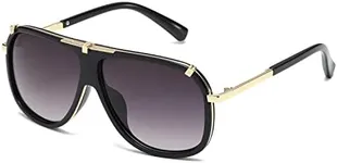 AEVOGUE Sunglasses For Men Goggle Alloy Big Frame Metal Punk Style Shield AE0336