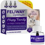 FELIWAY Optimum - New Generation of Pheromones - Solves All Signs of Cat Stress - Scratches, Fears, Changes, Urine Marking and Conflicts Between Cats (3 Refills)