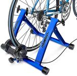 Relaxdays Indoor Bicycle Resistance Trainer, 6 Gears, for 26-28" Wheels Indoor Cycling Stand, Cardio Workout, Blue