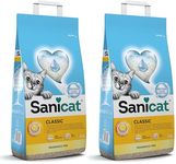 Sanicat - Classic Fragrance-Free cat litter | Fast absorption | product for your pet’s hygiene | No dust | Keep Your Home Clean | 10L capacity (Pack of 2)