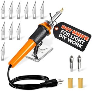 Electric Hot Knife Cutting Tool for Plastic – Wood Burning Kit | Quick Heating Versatile DIY Tool | Durable Design for Foam, Plastic, Deco Mesh and Wood | Includes Multiple Tips for Crafting Projects