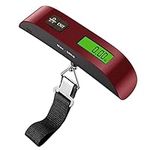 Pjp Electronics Travel Luggage Scale, Digital Luggage Weighing Scales for Suitcase with Temperature Reading 50 Kg Capacity (Red)