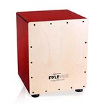 Pyle Snare Style Birch Wood Compact Acoustic Jam Cajon - Wooden Hand Drum Percussion Beat Box with Internal Snares, Deep Bass, Classic Slap, and Crackle Sound - For Kids, Teens, and Adults - PCJD25