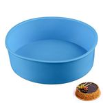 MKNZOME Silicone Bread and Loaf Tins Round Silicone Non Stick Baking Tray Cake Bakeware Baking Moulds Pan for Cakes,Loaves, Breads, Pie, Pancakes, Pizza and Lasagna (Round Cake Pan #2)