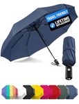 Rain-Mate Windproof Compact Umbrellas for Rain - Strong Reinforced Fiberglass Rib Design & Auto Open & Close - Portable Folding Travel Umbrella - Lightweight & Packable for Women & Men, Easy Collapse