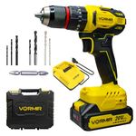 iBELL VORMIR VR BD21-45 Cordless Impact Drill | 20V Max Brushless Motor Drill 10-1450 RPM | 13mm Keyless Chuck | Works on Wood, Steel & Concrete | with 2.0Ah Battery, Charger & BMC Box