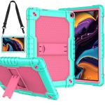 SOATUTO for Walmart Onn 10.1 2022 Tablet Case Shockproof Kids Friendly Armor Cover for Wlamrt Onn 10.1 Gen 3 Model 10071485 Tablet Case Built in Handle & Shoulder Strap 360° Kickstand (Green+Pink)