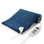 Heated Pad, Electric Heating Pad for Neck/Shoulder/Back/Knee, Heat Option of 6 Levels and Timer Settings Auto Shut Off, Wasbhable, 12" x 24"