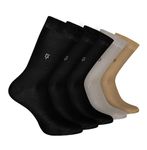 FootPrints Organic Cotton Bamboo Men's Formal Socks Pack of 5 Pairs - Size 7-11 (3B1G1W)