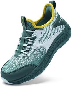 ARTOPEAK Wide Toe Box Kids Slip-On Sneakers with Arch Support Lightweight Orthopedic Athletic Tennis Shoes for Youth Big Boys Cushioned Running,Walking & Flat Feet Green Size 3