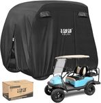 10L0L Universal 2-4 Passenger Golf Cart Cover for EZGO, Club Car and Yamaha, Waterproof Sunproof and Durable, Black