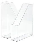 HAN i-Line Magazine File - 2 Pieces, Elegant, Modern High-End Magazine File for Books, Magazines and Folders up to A4/C4, Transparent Crystal Clear 16501-23