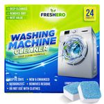 Washing Machine Cleaner Tablets [24-Pack] — Powerfully deep clean, descale, & deodorize. Effortlessly remove grime and odors leaving your washer fresh. Compatible with front/top loaders & HE machines.