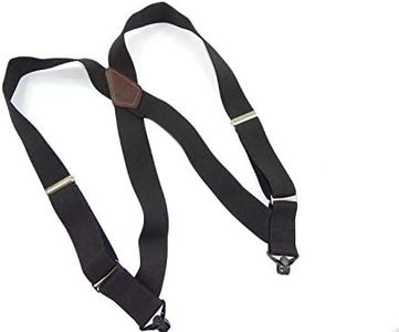 Hold-Up Black Hip-clip Style Suspenders 1 1/2 Wide with Patented Gripper Clasps