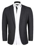 Alizeal Mens Plaid Blazers Casual Sports Coats Lightweight One Button Slim Fit Suit Jackets, Dark Gray-L