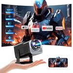 [180°Adjustable Stand] HIPPUS Smart Mini Projector with WiFi and Bluetooth, Full HD 1080P 4K,Outdoor Portable Projector,300ASIN LM, Auto Keystone, 2.4G/5G Wi-Fi6,Android 11.0 (Black)