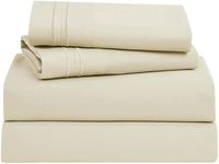 Clara Clark Premier 1800 Collection 4pc Bed Sheet Set - Queen Size, Beige Cream