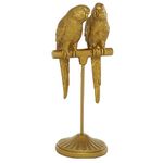 Deco 79 Polystone Parrot Sculpture, 3" x 3" x 9", Gold