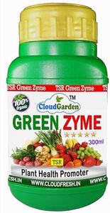 TSR Garden Store Organic Green Zyme Liquid Fertilizer 300 ml with Seaweed Extract for Plant Health, enriched Mix with All Essential nutrients for Plants