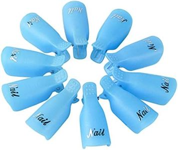 HIGHROCK 10Pcs Acrylic Nail Art Polish Remover Wrap Cleaner Superior Clip Caps (BLUE)