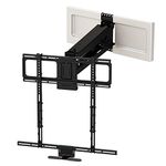 MantelMount MM540 Above Fireplace Pull Down TV Mount - with Patented Heat-Sensor Handles, soundbar Attachment, paintable Covers, auto-straightening, Adjustable Stops, Wire tabs, Swivel & tilt