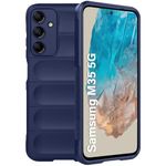 TheGiftKart Liquid Silicon Back Cover Case for Samsung Galaxy M35 5G | Shockproof Military Grade Protection | Micro-Fibre Cloth On Inner Side | Anti-Slip Grip Samsung M35 Back Cover Case (TPU, Blue)