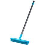 Beldray LA024350TQ Pet Plus+ Rubber Head Broom – 2-in-1 Lift & Trap Long Handle Floor Brush, Remove Dog and Cat Hair, Squeegee Edge For Window Cleaning/Hard Floors, Non-Scratch Indoor/Outdoor Broom