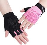 Kids Half Finger Cycling Gloves Mittens Breathable Non Slip Fingerless Bike Riding Gloves Shockproof Sports Training Gloves UV Protection Outdoor Skateboard Gloves for Boys Girls 6-10Y