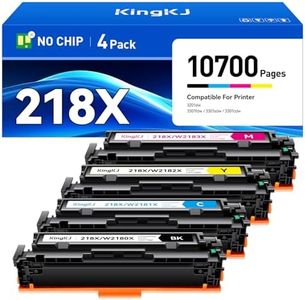 KingKJ 218X Toner Cartridge 4 Pack Compatible for HP 218X W2180X 218A W2180A HP Color Laserjet Pro MFP 3301fdw 3201dw 3301sdw 3301cdw 3201 3301 Series Printer Ink Laser All-in-One Scanner Copier Chip