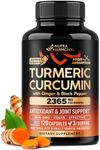 Turmeric Curcumin Supplement 2365 mg - Turmeric with Ginger & Black Pepper - Highly Bioavailable & Extra Strength 95% Curcuminoids - Antioxidant, Immunity & Joint Support - Made in USA - 120 Capsules