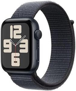 Apple Watch SE (2nd Gen, 2023) [GPS 44mm] Smartwatch with Midnight Aluminum Case with Ink Sport Loop. Fitness & Sleep Tracker, Crash Detection, Heart Rate Monitor, Retina Display