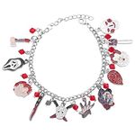 Super Game Movie Merchandise Bracelet - Horror Classic Scary Movies Charm Bracelet With Serial killers And weapons,Halloween Cosplay Costume for Family, Friends or Yourself (type1)