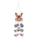 Lebartm DIY Diamond Art Painting Wind Chime Pendant Handmade Creative Butterfly Three Dimensional Dreamy and Beautiful Hanging Ornament Home Garden Wall Door Decor