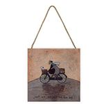 Sam Toft Artwork (Just me and you and the Dog Design) 20cm x 20cm x 3cm Woodblock with Hanging Cord - Official Merchandise