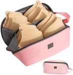 DuringCo Travel Underwear Organizer Bag - Portable Waterproof Bra Packing Cubes, Space-Saving Underwear Panties Travel Cubes, Multifunctional Cosmetic Bag Toiletry Bag for Women (Pink)