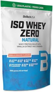 BioTechUSA Iso Whey Zero Natural Proteína en polvo | 80% Proteína | Sabor natural | Sin gluten | Sin lactosa | Sin aditivos | Sin colorantes | 1000 g | Vainilla-Canela