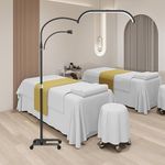 Goyappin LED Lash Light for Eyelash Extensions,LED Floor Lamp,Half Moon Eyelash Lamp with Phone Holder for Beauty, Skincare, Lashes, Eyebrows, Adjustable Height Brightness 3200K-5600K