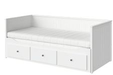 MARIAS KOMMERCE HEMNES Day-Bed w 3 Drawers/2 mattresses, Yellow/Åfjäll Firm, 80x200 cm (31 1/2x78 3/4 ")