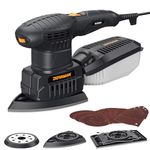 DOVAMAN ROS06A 3-in-1 Multi-Function Sander, 200W Multi Sander Tool, 6 Speeds, 15 Sandpapers, Low Vibration, Dust Collection, Electric Sheet/Orbital/Detail Sander for Wood and Steel Surfaces