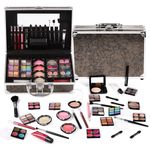 Makeup Kit for Teen Girls & Women Full Kit, Beauty Train Case with Starter Cosmetics Set, All-in-One Make Up Gift Box with Eyeshadow,Lipgloss,Highlighter,Blush,Lip&Eye Pens,Brush and More(GoldenBrown)