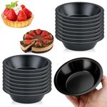 HLODEFFO 12 Pack Nonstick Mini Pie Tins, 5 Inch Reusable Small Pie Pans Carbon Steel Pie Pans for Baking Pies Cakes Tarts Desserts